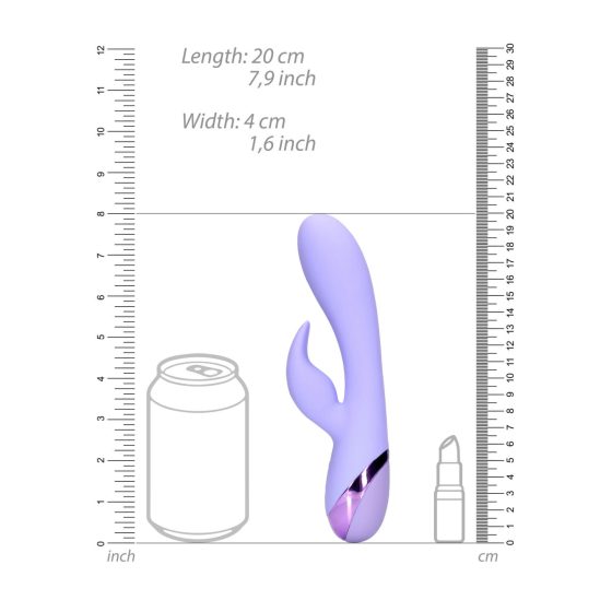 Loveline - vibrător cu mâner pentru clitoral sub formă de iepure, pe baterie (mov)