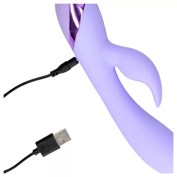 Loveline - vibrator clitoridian tip iepuraș cu braț - reîncărcabil - mov