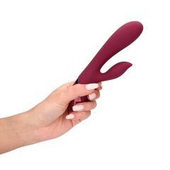   Loveline - Vibrator cu acumulator și braț pentru clitoris (bordeaux)