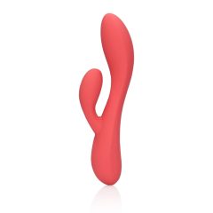   Loveline - vibrator cu stimulator clitoridian, impermeabil, cu baterie reincarcabila (roz)