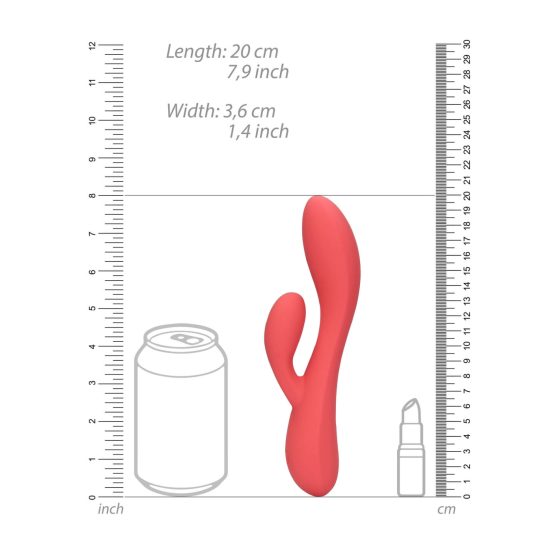 Loveline - vibrator cu stimulator clitoridian, impermeabil, cu baterie reincarcabila (roz)