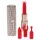 Loveline Candy - vibrator tip ruj cu 4 capete interschimbabile (roz)