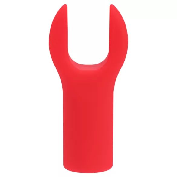 Loveline Candy - vibrator tip ruj cu 4 capete interschimbabile (roz)