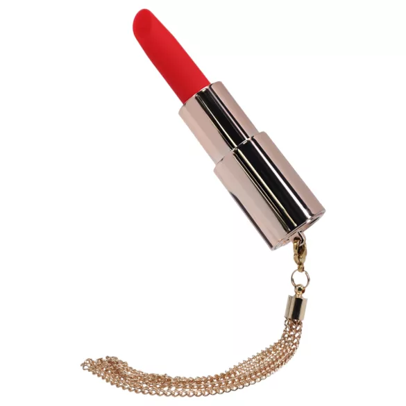 Loveline Candy - vibrator tip ruj cu 4 capete interschimbabile (roz)