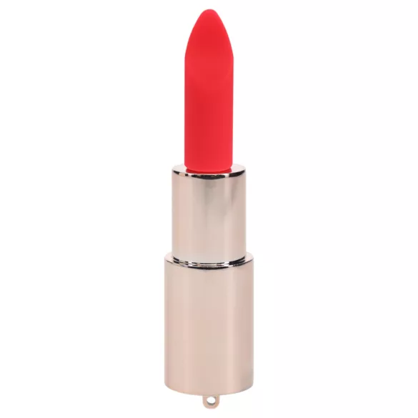 Loveline Candy - vibrator tip ruj cu 4 capete interschimbabile (roz)