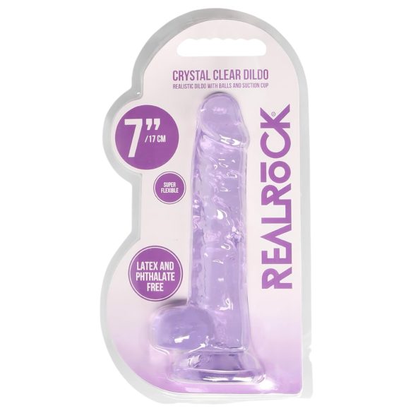 RealRock - dildo realist transparent - liliac 17cm