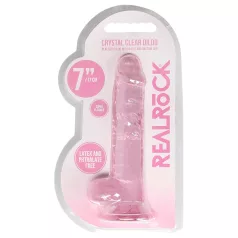 RealRock - dildo realist transparent - roz - 17cm