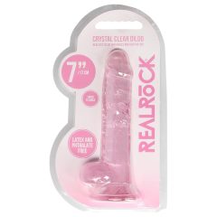 REALROCK - dildo realist transparent - roz (17cm)