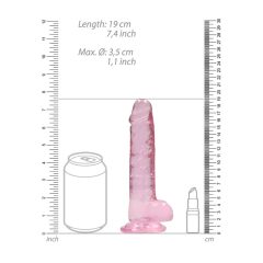 REALROCK - dildo realist transparent - roz (17cm)