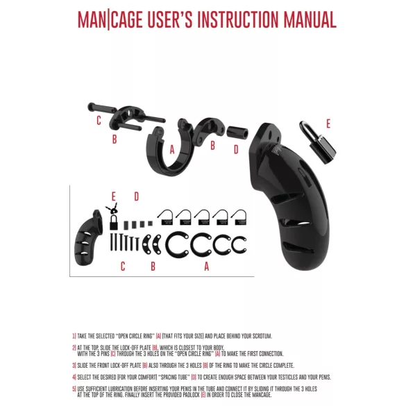 ManCage - cușcă pentru penis Model 13 (negru) - 6,5 cm