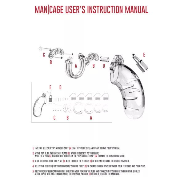 ManCage - Cușcă peniană Model 13 (transparentă) - 6,5 cm