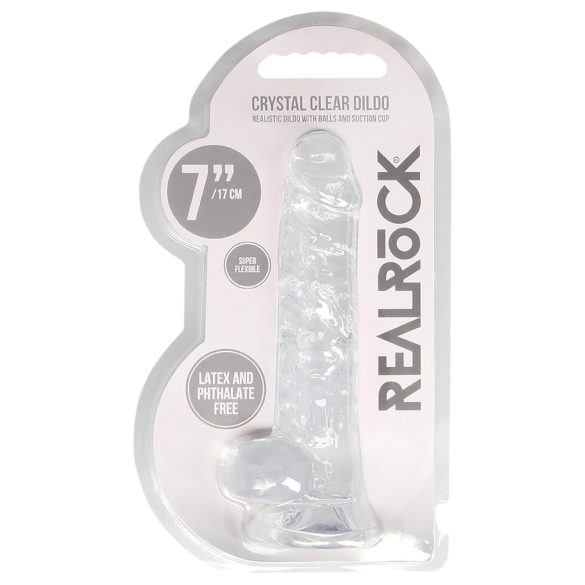 REALROCK - dildo realist din silicon transparent - 17 cm