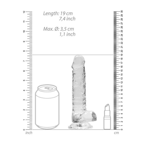 REALROCK - dildo realist transparent - claritate apei (17cm)
