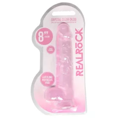 RealRock - dildo realist transparent - roz - 19cm