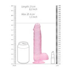 REALROCK - dildo transparent realist - roz (19cm)