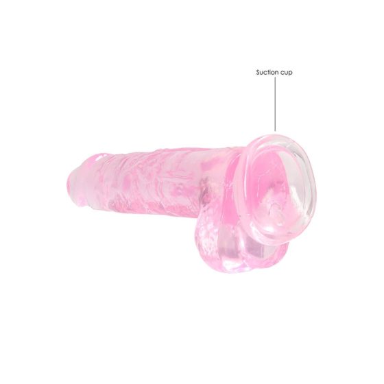 REALROCK - dildo transparent realist - roz (19cm)