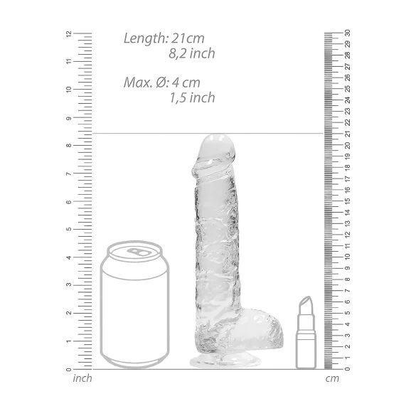 RealRock - dildo realist transparent - 19 cm