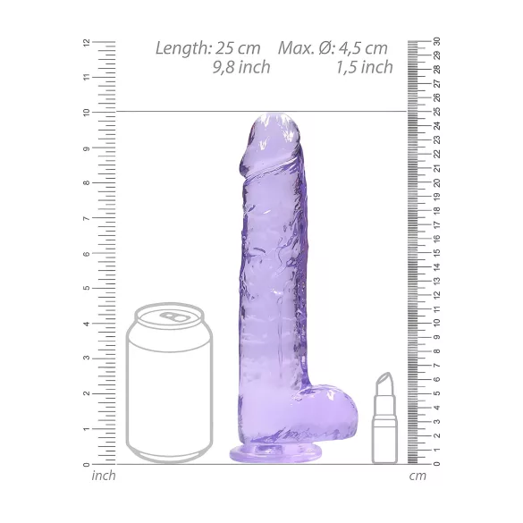 RealRock - dildo realist transparent - mov 22cm