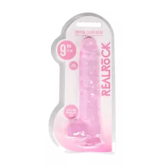 RealRock - dildo realist transparent - roz - 22cm