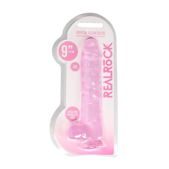 RealRock - dildo realist transparent - roz - 22cm