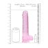 RealRock - dildo realist transparent - roz - 22cm