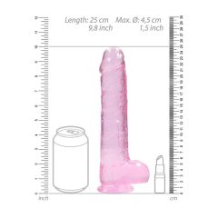 REALROCK - dildo realist transparent - roz (22cm)