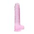 RealRock - dildo realist transparent - roz - 22cm