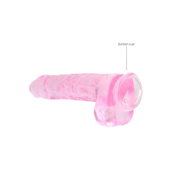 RealRock - dildo realist transparent - roz - 22cm