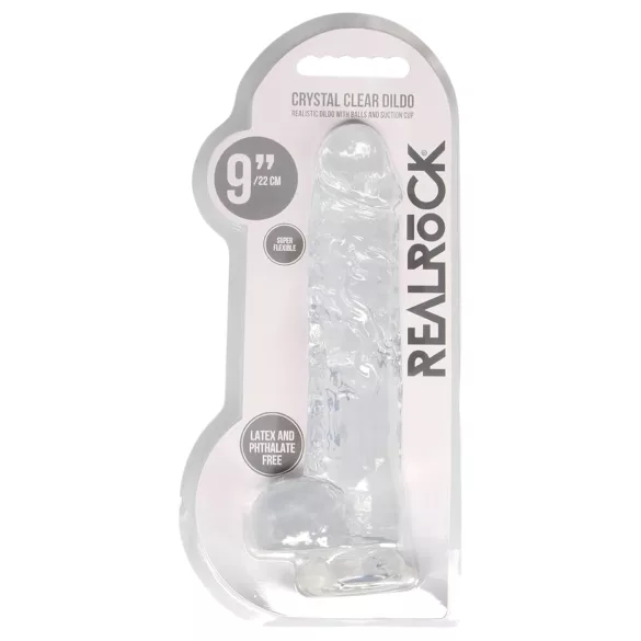 RealRock - dildo transparent realist (transparent, 22 cm)