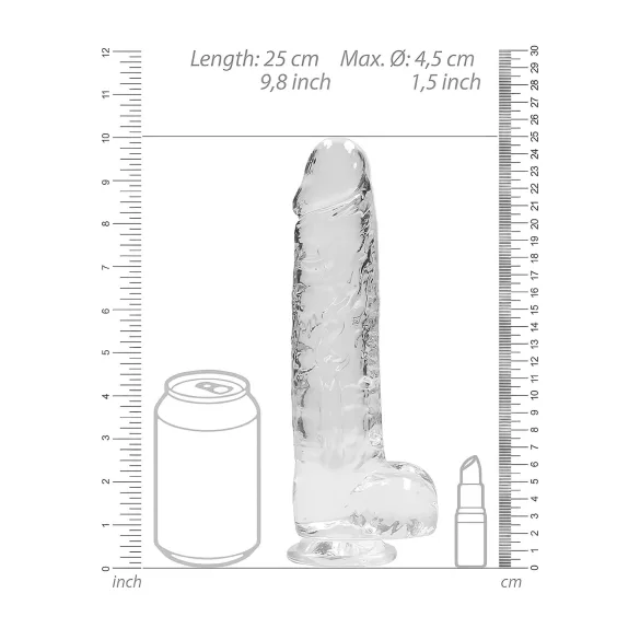 RealRock - dildo transparent realist (transparent, 22 cm)