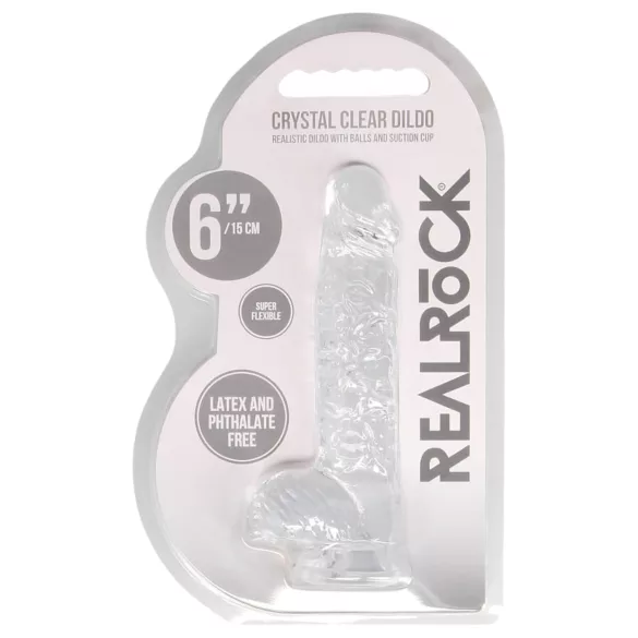 RealRock - dildo realist transparent - gel siliconic - 15 cm