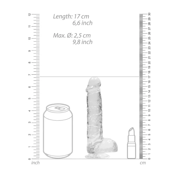 RealRock - dildo realist transparent - gel siliconic - 15 cm