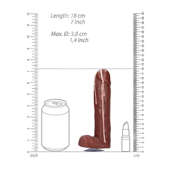 Dicky Cum - săpun în formă de penis cu testicule - maro (250g)