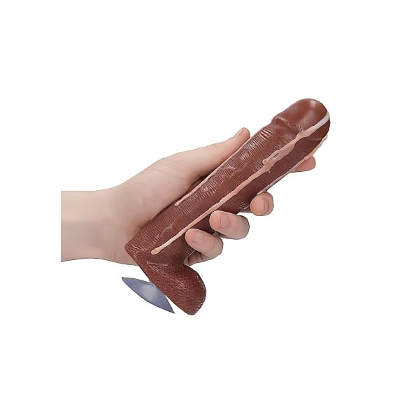 Dicky Cum - săpun în formă de penis cu testicule - maro (250g)