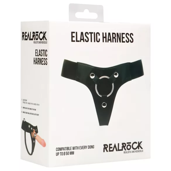 RealRock - chiloți elastici - pentru strap-on - negru