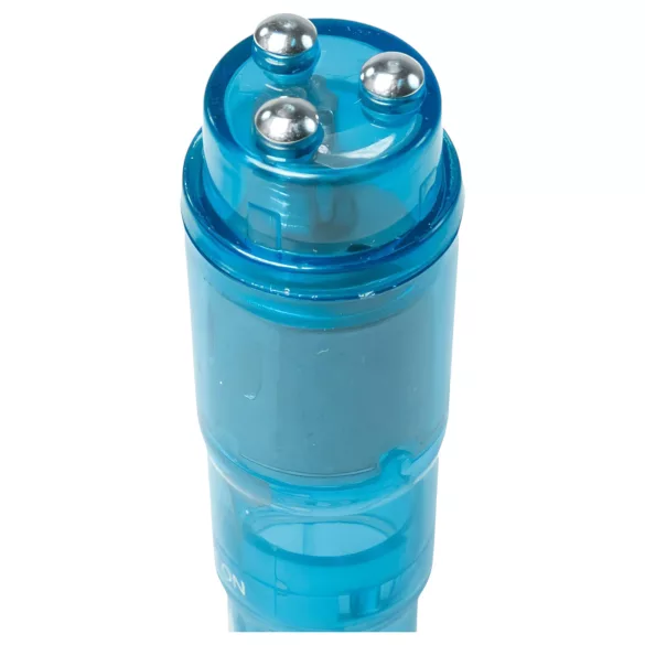 Easytoys - mini vibrator cu set accesorii - albastru (5 piese)