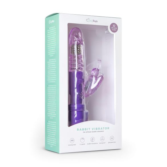 Easytoys Butterfly - vibrator rotativ și pulsatoriu (mov)