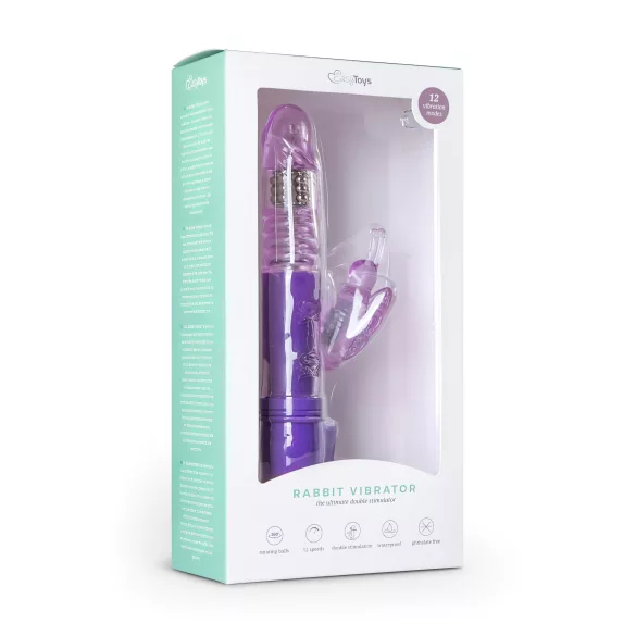 Easytoys Butterfly - vibrator rotativ cu funcție de impuls - mov