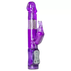   Easytoys Rabbit - vibrator rotativ cu biluțe și braț pentru clitoris - mov