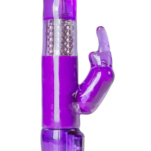 Easytoys Rabbit - vibrator rotativ cu biluțe și braț pentru clitoris - mov