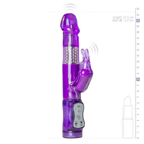 Easytoys Rabbit - vibrator cu perlute rotative, stimulator de clitoris (mov)