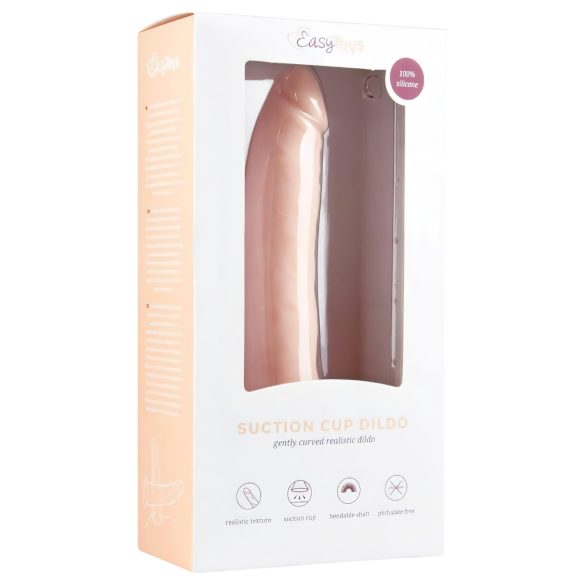 Easytoys - dildo cu ventuză - silicon 100% - 21 cm - culoare naturală