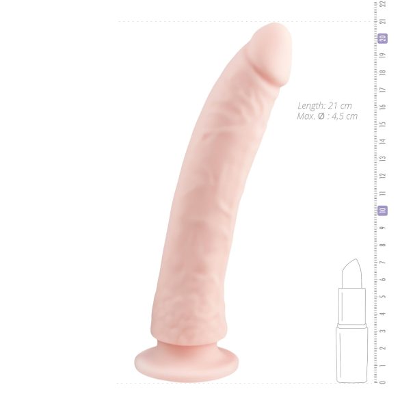 Easytoys - dildo cu ventuză - silicon 100% - 21 cm - culoare naturală