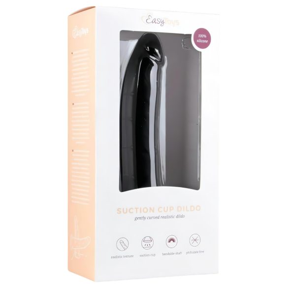 Easytoys - dildo cu ventuză - silicon 100% - 21 cm - negru