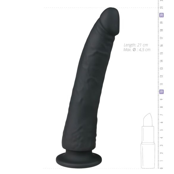 Easytoys - dildo cu ventuză - silicon 100% - 21 cm - negru