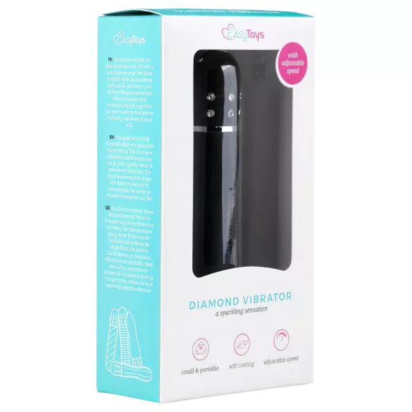 Easytoys - mini vibrator curbat Diamond - negru