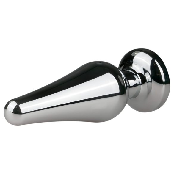 Easytoys - plug anal metalic tip con cu piatră roz - argintiu 3,5cm