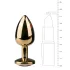 EasyToys Metal No.1 - dop anal în formă de con cu piatră mov (auriu, 2,5 cm)