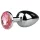 EasyToys Metal No.1 - dop anal în formă de con cu piatră roz (argintiu, 2,7 cm)