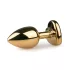 Easytoys - dop anal metalic - cu cristal roz auriu - 2,5cm